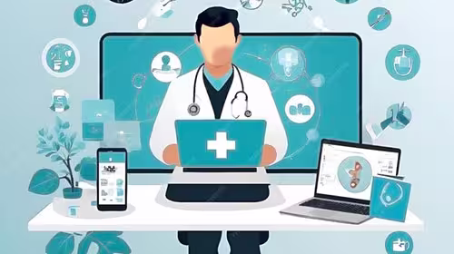 Doctors working in a modern hospital